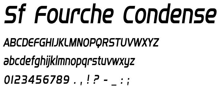 SF Fourche Condensed Italic font
